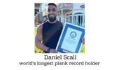 Daniel Scali with the Guinness world record for the longest abdominal plank